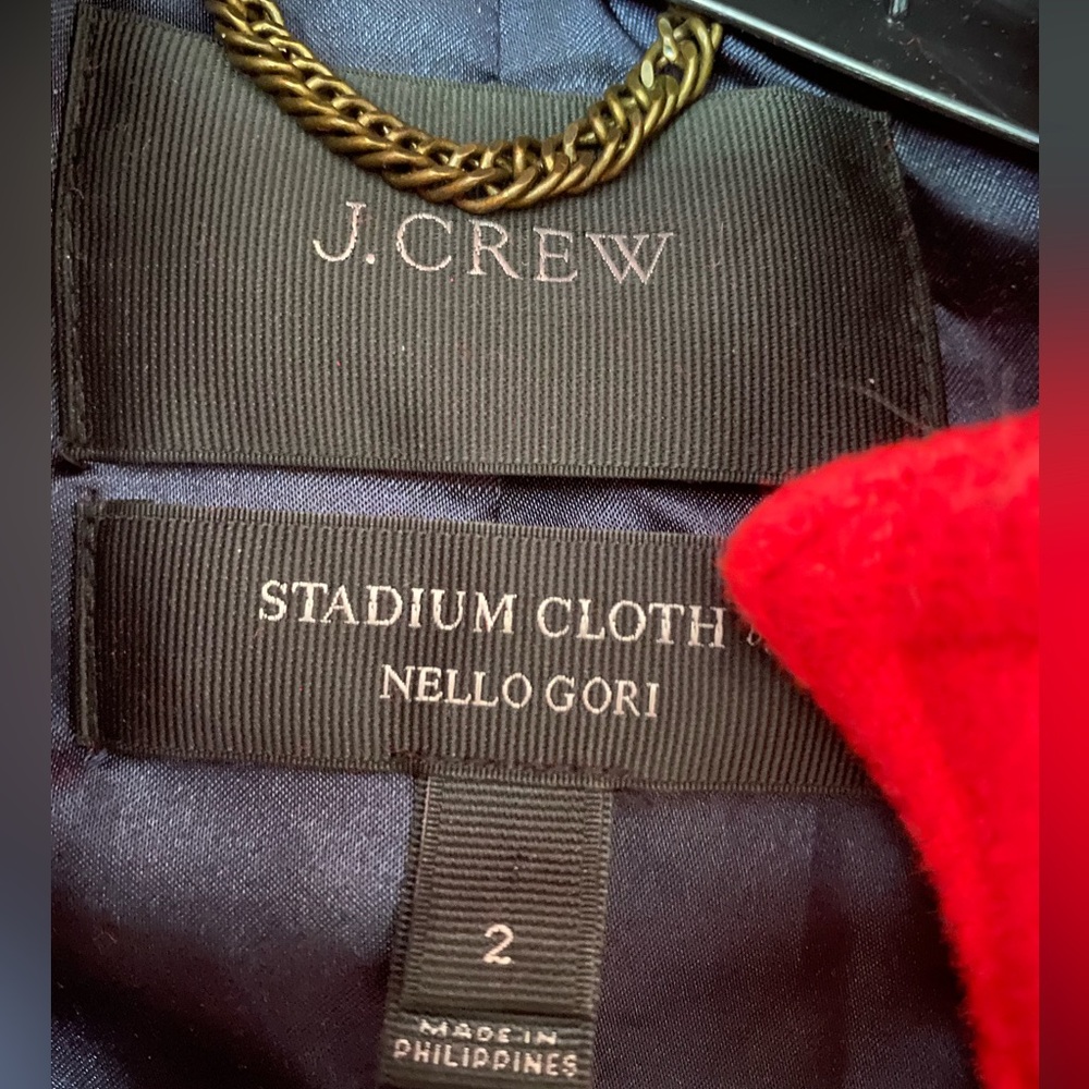 J. Crew Womens Nello Gori Italian Wool Stadium Cloth Coat Faux Fur Size 2 - Picture 3 of 7